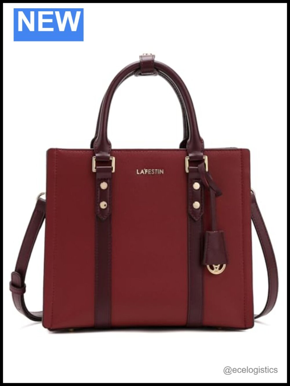 Genuine Leather Satchel Shoulder Bag with Padded Handle